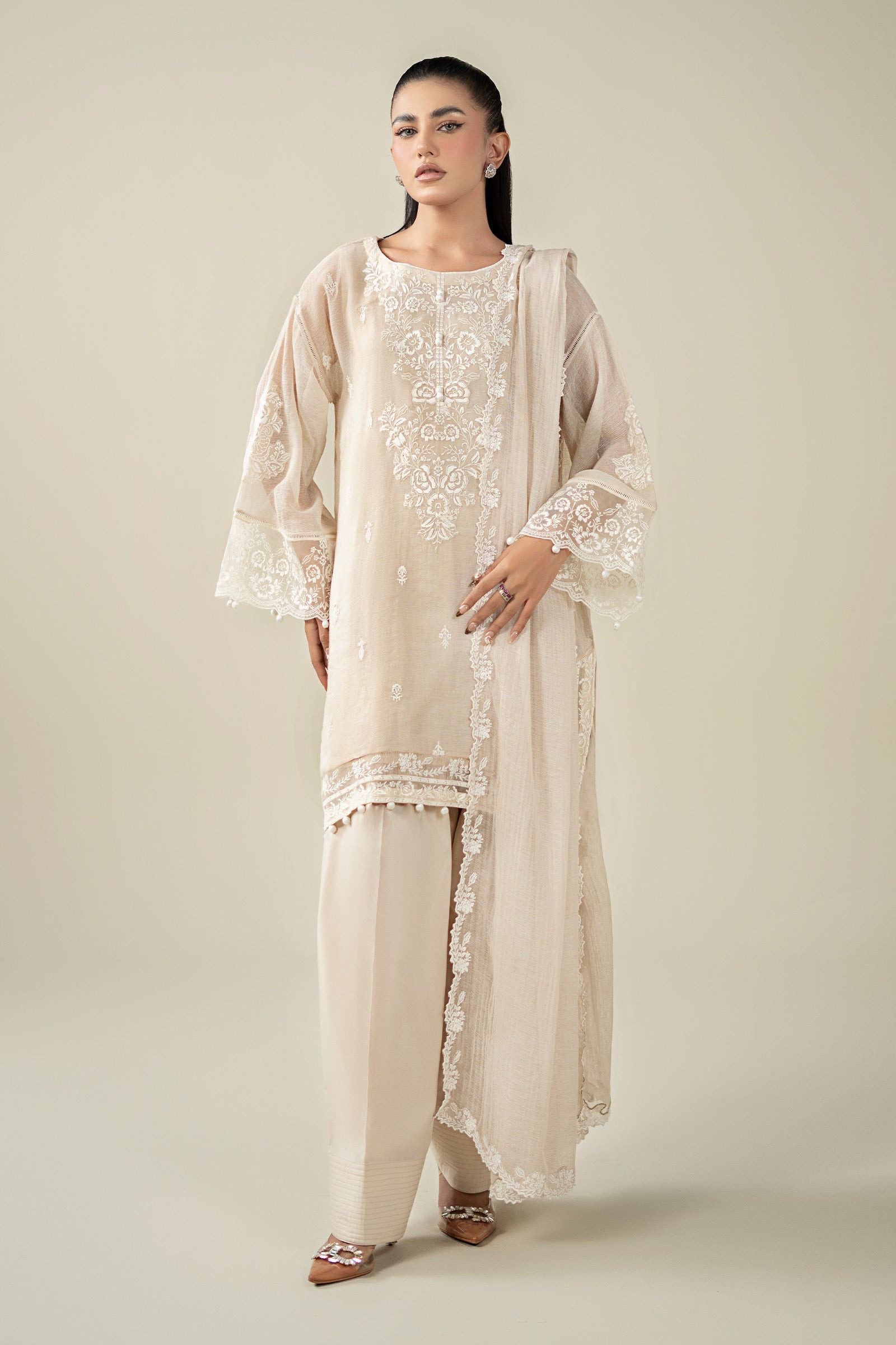 3-Piece-Embroidered-Cotton-Net Suit
